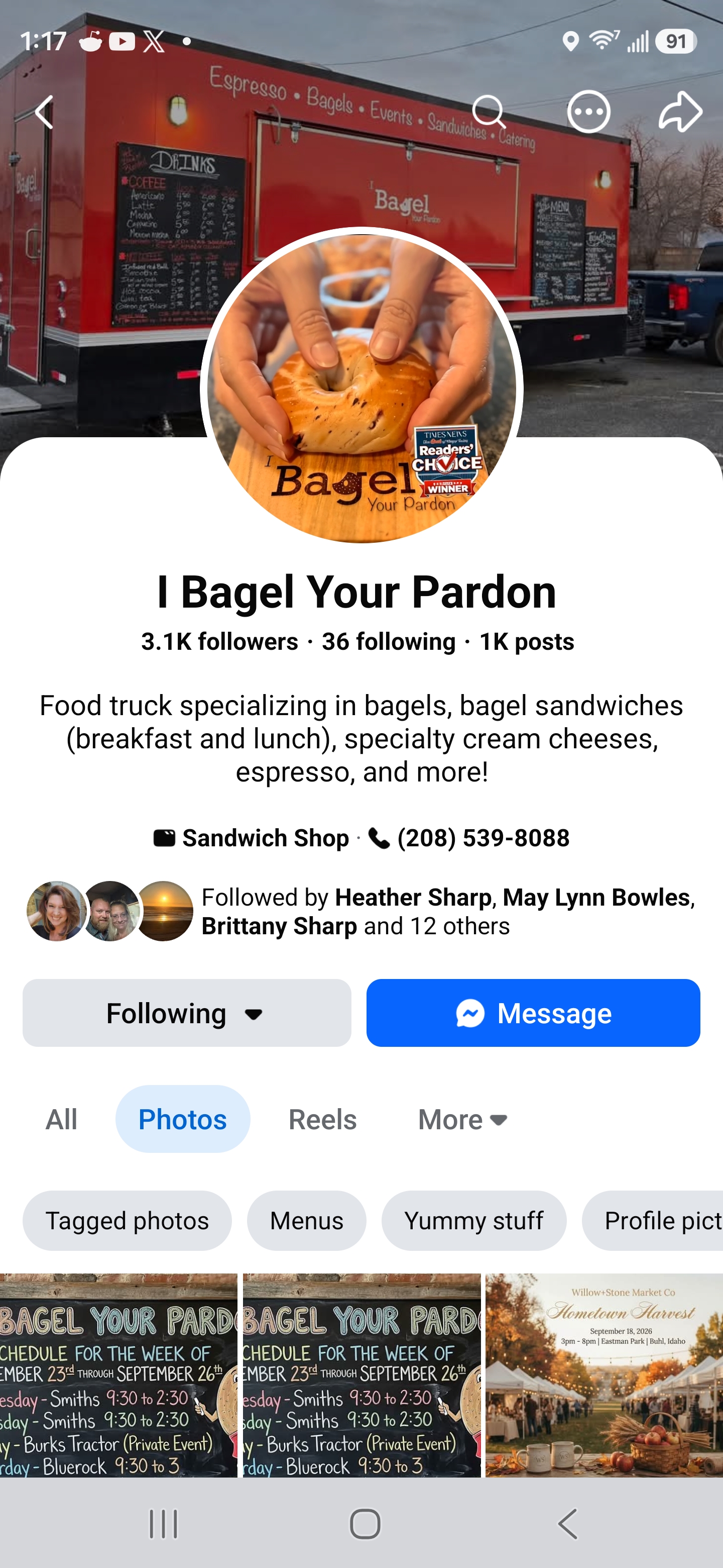 I Bagel Your Pardon food truck — espresso, bagels, sandwiches & catering